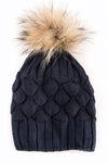 Raccoon Fur Pineapple Knit Beanies