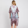 DIONA J ABSTRACT PAISLEY FLOWER PRINT KIMONO CARDIGAN ONE SIZE COLOR BROWN
