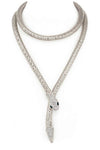 Crystal Snake Coil Chain Necklace