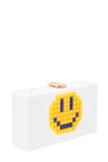 Pixelated Smiley Face Clutch Evening Bag