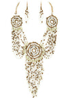 Seed Beads Medallion Statement Necklace Set