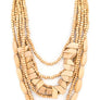Mix Wooden Beads Statement Layer Necklace