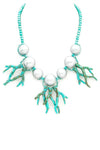 Large Beads Coral Statement Necklace