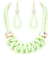 Crystal Mesh Tubing Statement Necklace Set