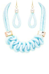 Crystal Mesh Tubing Statement Necklace Set
