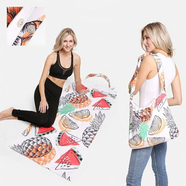 DIONA J FRUIT BEACH BAG AND TOWEL COMBO 2-IN-1 CONVERTIBLE BEACH TOWEL AND BAG