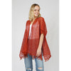 DIONA J ETHNIC PATTERN LACE KIMONO w/TASSEL ONE SIZE COLOR RED