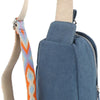 DIONA J WOMEN'S FASHION DENIM SLING ZIPPER CROSSBODY BAG COLOR LIGHT DENIM