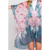 DIONA J ABSTRACT PAISLEY FLOWER PRINT KIMONO CARDIGAN ONE SIZE COLOR TEAL