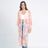 DIONA J FLORAL LACE KIMONO ONE SIZE COLOR CORAL