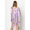 DIONA J SWIRL BORDER PRINT KIMONO ONE SIZE COLOR PURPLE
