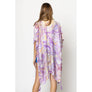 DIONA J SWIRL BORDER PRINT KIMONO ONE SIZE COLOR PURPLE