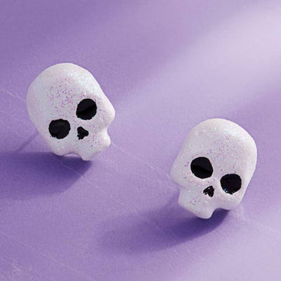 Halloween Skull Shaped Enamel Titanium Earring