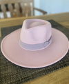 Wide brim rancher hat in vegan felt With Ribbone U