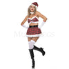 School Girl Santa 6 Pc Multicolor Plaid Christmas Halloween Women Costume Sz M/L