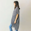 DIONA J ABSTRACT BOHO PRINT KIMONO CARDIGAN ONE SIZE COLOR BLACK
