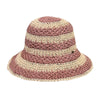 CC PAPER STRAW HAND CROCHET CLOTH IN 2 TONE STRIPES BUCKET HAT COLOR PINK