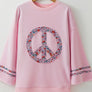 Peace Patch Round Neck Long Sleeve Top