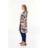 DIONA J TROPICAL PRINT HALF SLEEVE KIMONO COVER UP KIMONO ONE SIZE COLOR TEAL