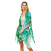 DIONA J MULTI COLOR PRINTED KIMONO ONE SIZE COLOR GREEN