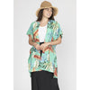 DIONA J FASHION TROPICAL PRINT KIMONO ONE SIZE COLOR MINT