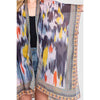DIONA J MIX PRINT LIGHT WEIGHT KIMONO CARDIGAN ONE SIZE COLOR NAVY