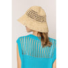 DIONA J SOLID STRAW BUCKET HAT ONE SIZE COLOR BEIGE