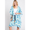 DIONA J FRONT ROPE FLOWER KIMONO ONE SIZE COLOR BLUE