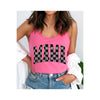 Diona J MAMA Checkered Mother Day Graphic Racerback Tank Top Color Pink Size XL