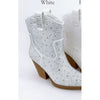 RIVER-01 GLITTER RHINESTONE BLING BOOTIE  White Size 8.5