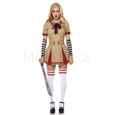Robotic Doll Killer 4 Pc Khaki Women’s Halloween Cosplay Costume Set Sz M/L