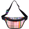 DIONA J CHIC PLAID HOLOGRAM FANNY PACK WAIST BAG COLOR BLACK