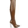 NOIRE THIGH HIGH LONG BOOTS IN PATENT PU