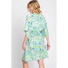 DIONA J FRONT ROPE FLOWER PRINT KIMONO ONE SIZE COLOR YELLOW