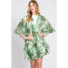 DIONA J TROPICAL MESH FRONT KNOT KIMONO COVER UP ONE SIZE GREEN