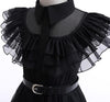 Black Costume Dress for Adults, Dark Gothic Dress with Belt, Perfect for Halloween Costume, Cosplay, and Birthday Party