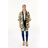 DIONA J TROPICAL PRINT HALF SLEEVE KIMONO COVER UP KIMONO ONE SIZE COLOR GREEN