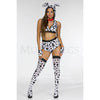 Doggy Dalmation 5 Pc Women's Halloween Cosplay White Black Costume Set Size XS