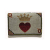 Queen Of Hearts Cream Beaded Clutch  Crossbody Bag Handmade Prefect Gift