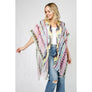 DIONA J AZTEC PRINT KIMONO CARDIGAN ONE SIZE COLOR BLACK AND PINK