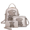 3IN1 CUTE BEAR DESIGN HANDLE BACKPACK W CROSSBODY AND WALLET SET COLOR GOLD