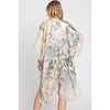 DIONA J WATERCOLOR GEOMETRIC PRINT KIMONO CARDIGAN ONE SIZE COLOR BEIGE