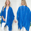 DIONA J ASYMMETRICAL BLUE ZIG ZAG KIMONO COLOR BLUR ONE SIZE