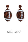 GLITTER LEATHER SPORTS BALL POST EARRING