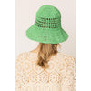 DIONA J SOLID STRAW BUCKET HAT ONE SIZE COLOR GREEN