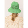 DIONA J SOLID STRAW BUCKET HAT ONE SIZE COLOR GREEN