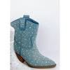 RIVER-01 GLITTER RHINESTONE BLING BOOTIE  Blue Size 7