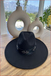 Structured wide brim Fedora with Embellishment