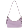 DIONA J WOMEN'S CHIC SMOOTH BUCKLE SHOULDER BAG COLOR LAVENDER