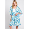 DIONA J FRONT ROPE FLOWER KIMONO ONE SIZE COLOR BLUE